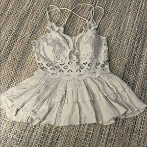 Zenana Outfitters Cream Lace Camisole